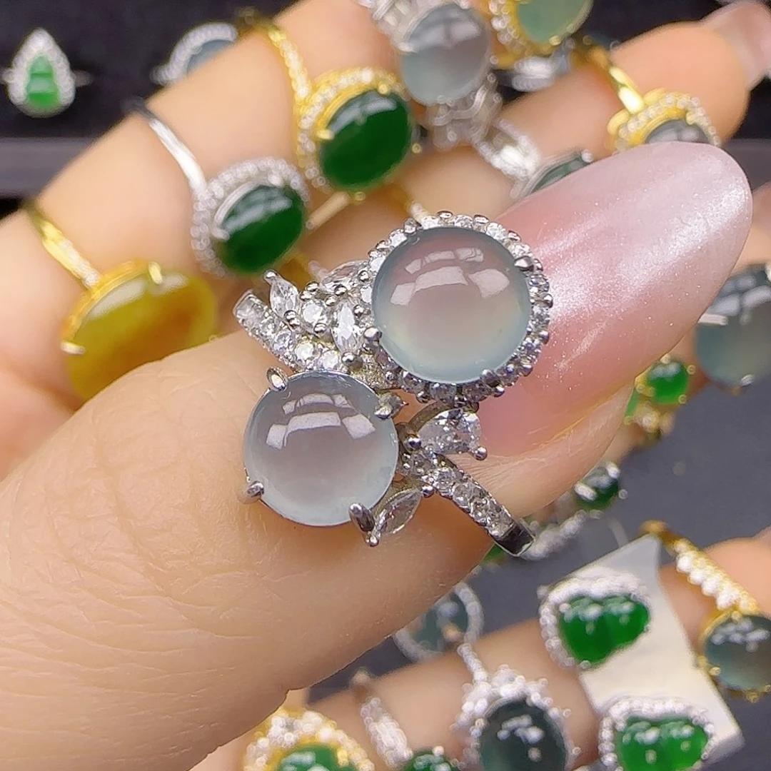 银S925镶嵌戒指翡翠