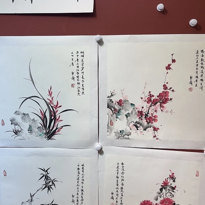 国画听兰老师花鸟