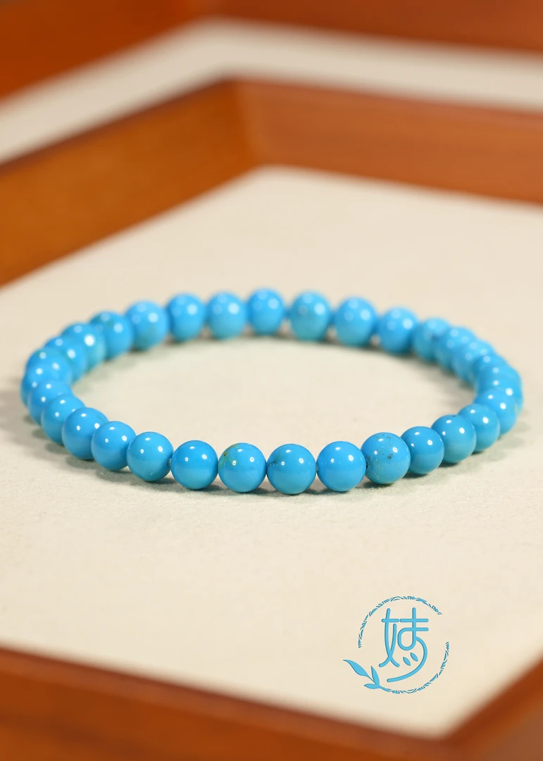 【婧婧精选】藏品 · 天然原矿云盖寺绿松石手串 5mm+ 多样性发