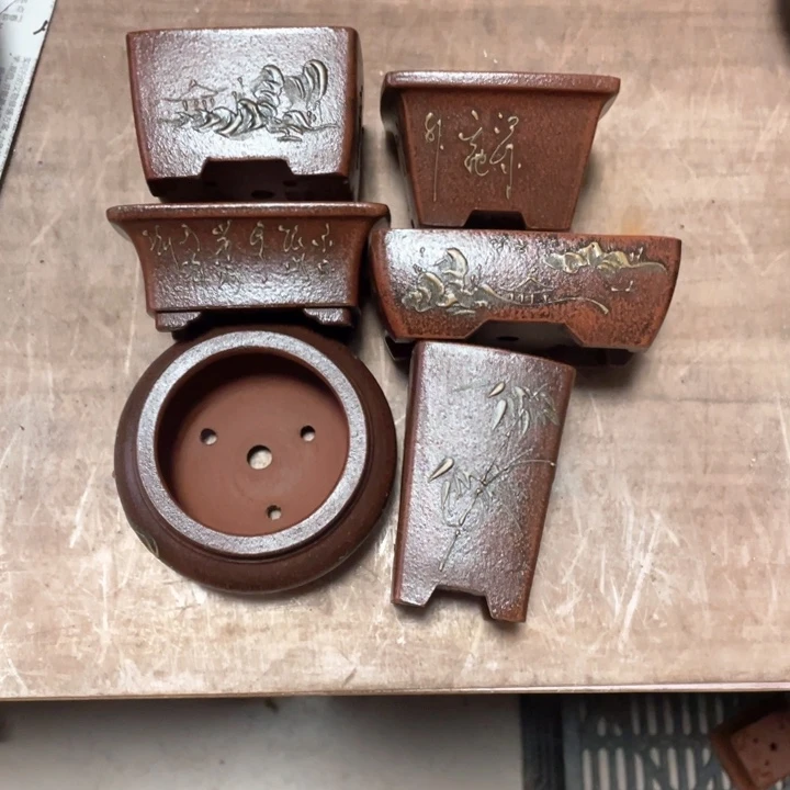 紫砂花盆紫砂口7高4.5