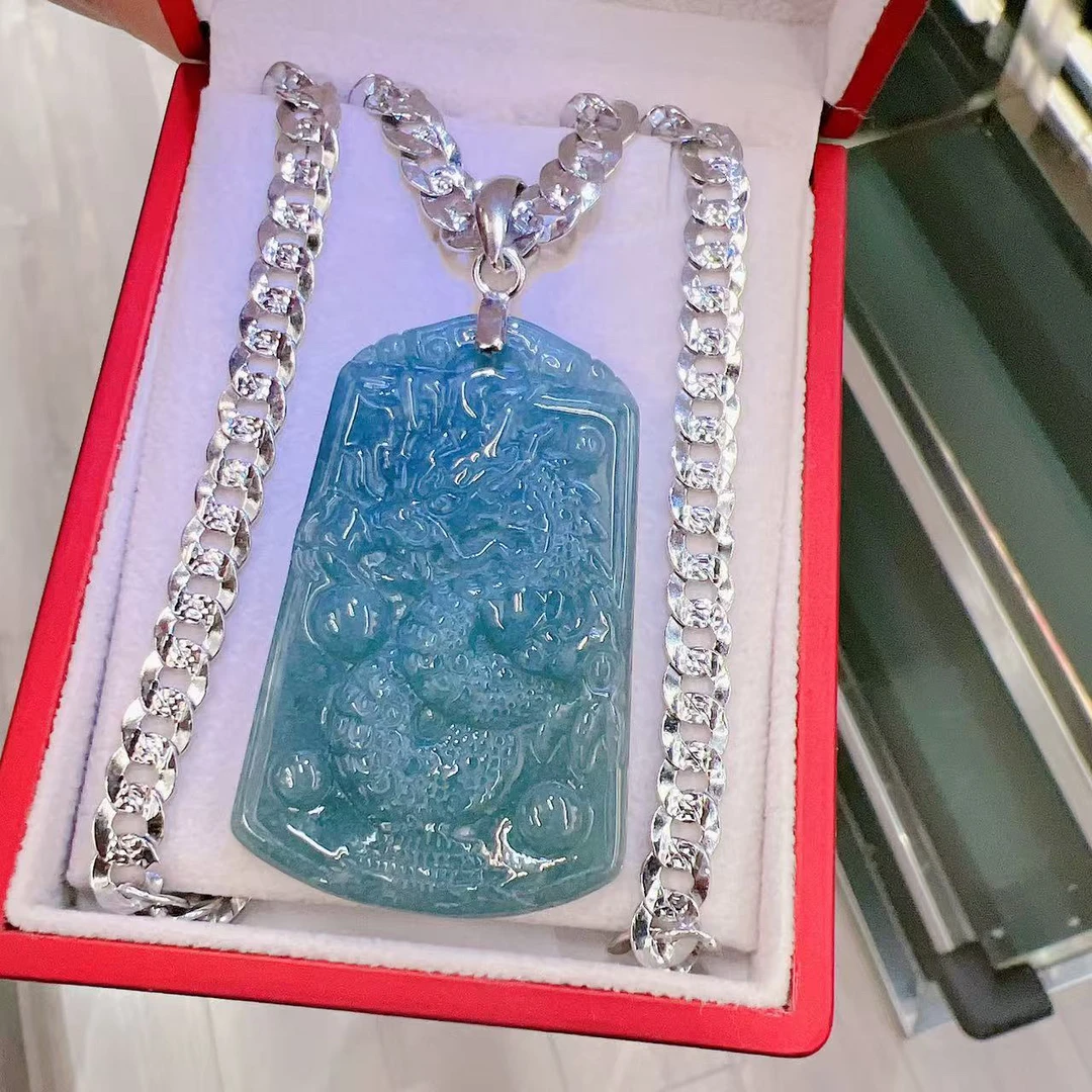 吊坠925银 男款单扣头中国龙吊坠