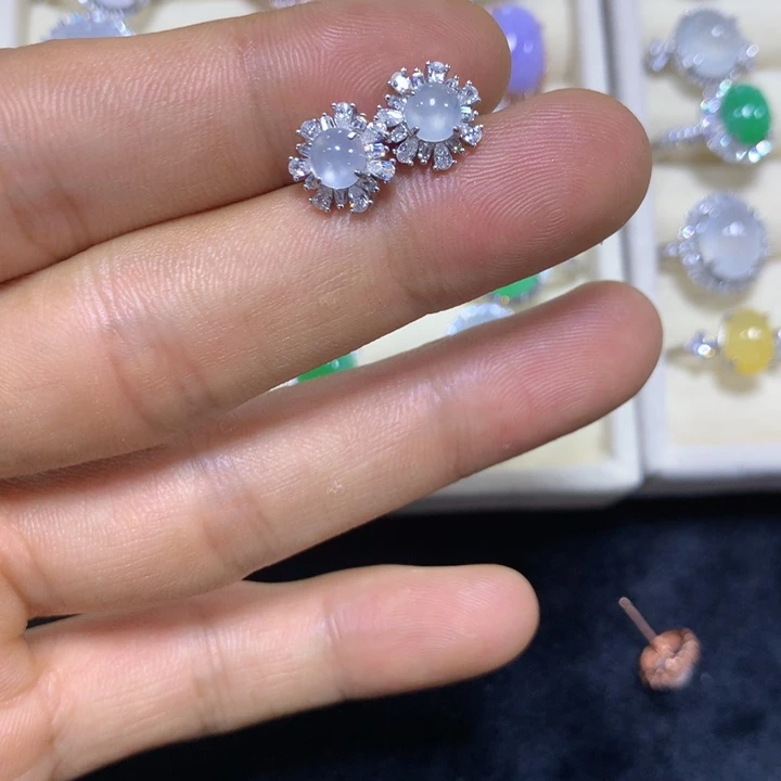 ****子未镶嵌戒指翡翠翡翠耳钉