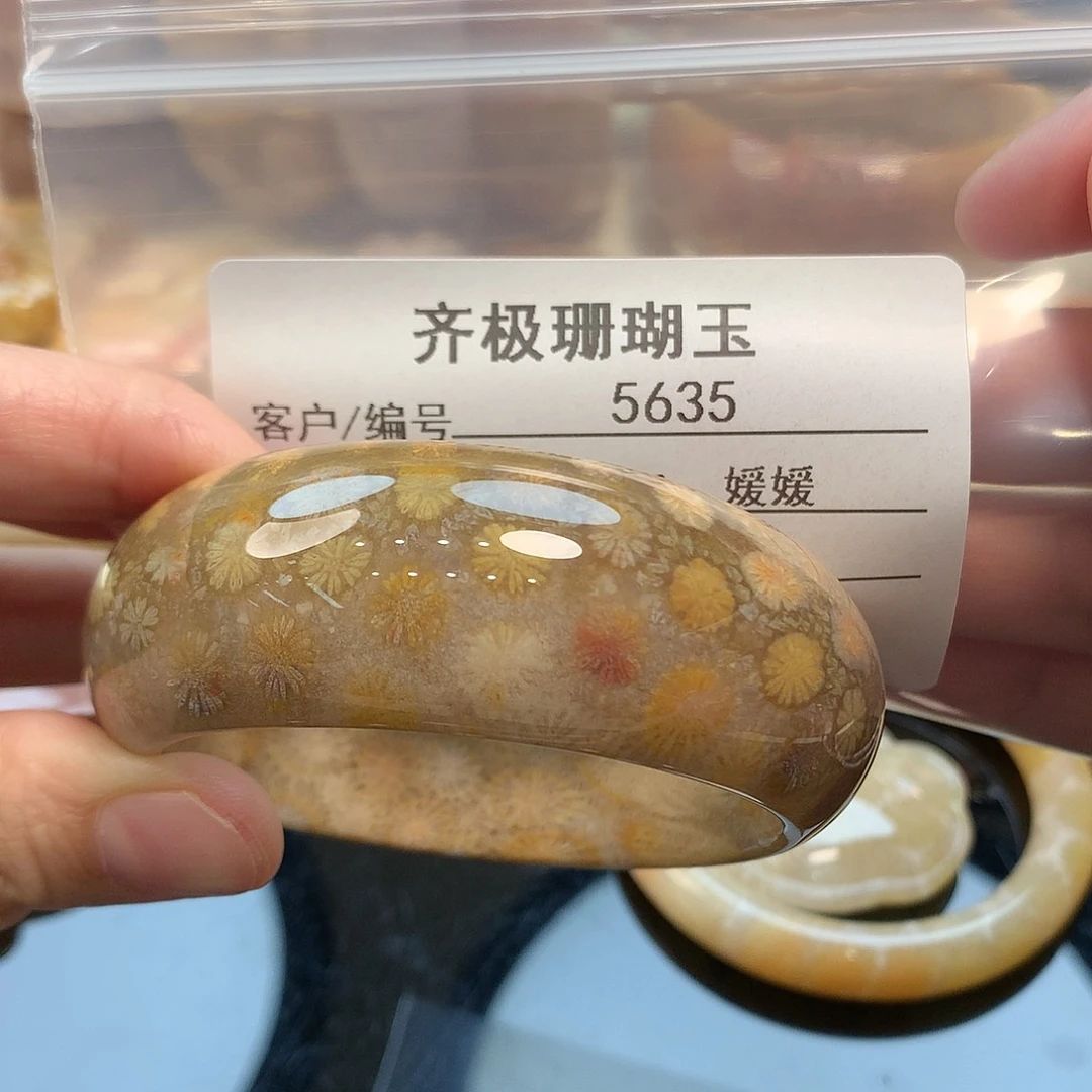 未镶嵌手镯硅化珊瑚（珊瑚玉）兔*朵