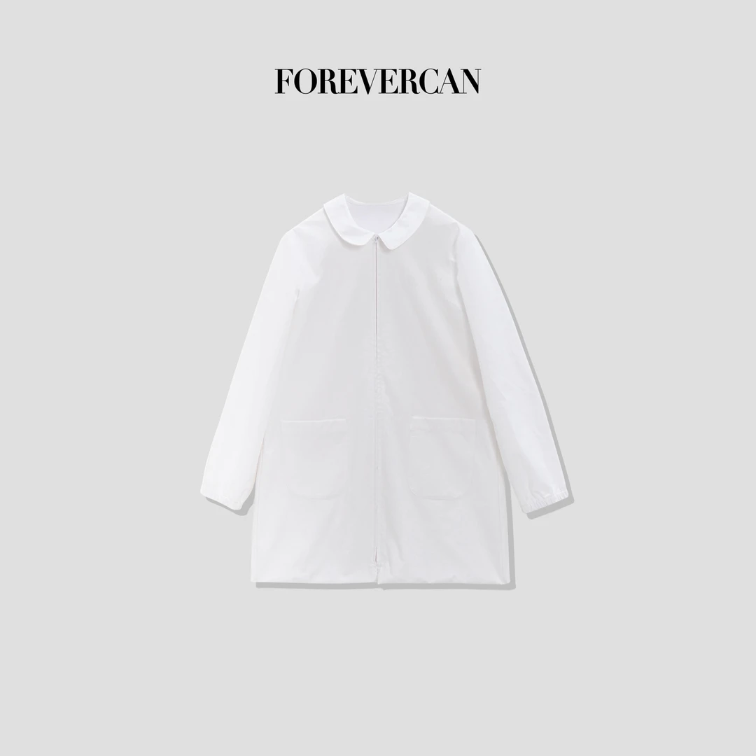 FOREVERCAN“布拉安妮”100府绸棉娃娃领百搭衬衫连衣裙 SD22227