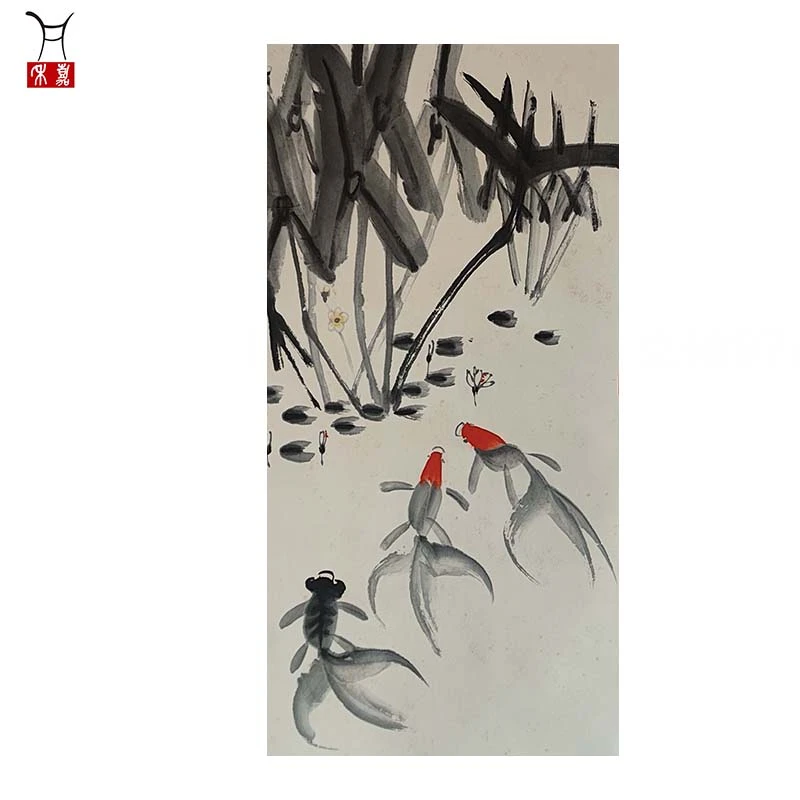 L1053金鱼立轴97x51/4.5平尺