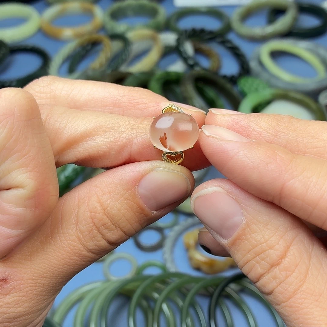 花***猫南红玛瑙合金戒指冰飘