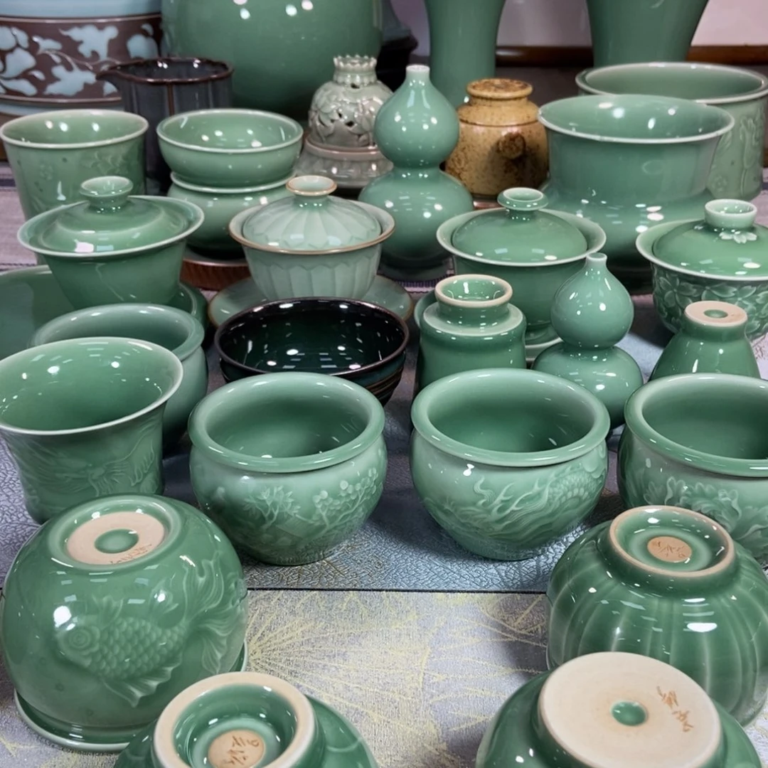 龙泉青瓷主人杯茶器奥*陌