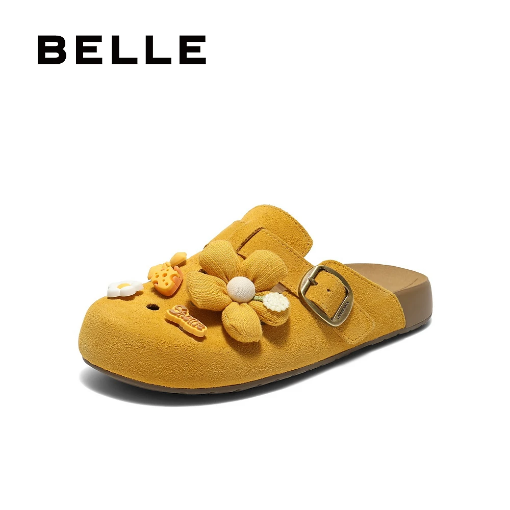 【小柴】百丽勃肯鞋女25商场同款可拆卸饰扣包头拖E3J1DBH5