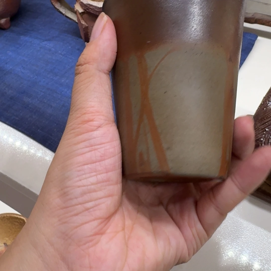 雅***棋备前烧中古款汤吞福利一口价