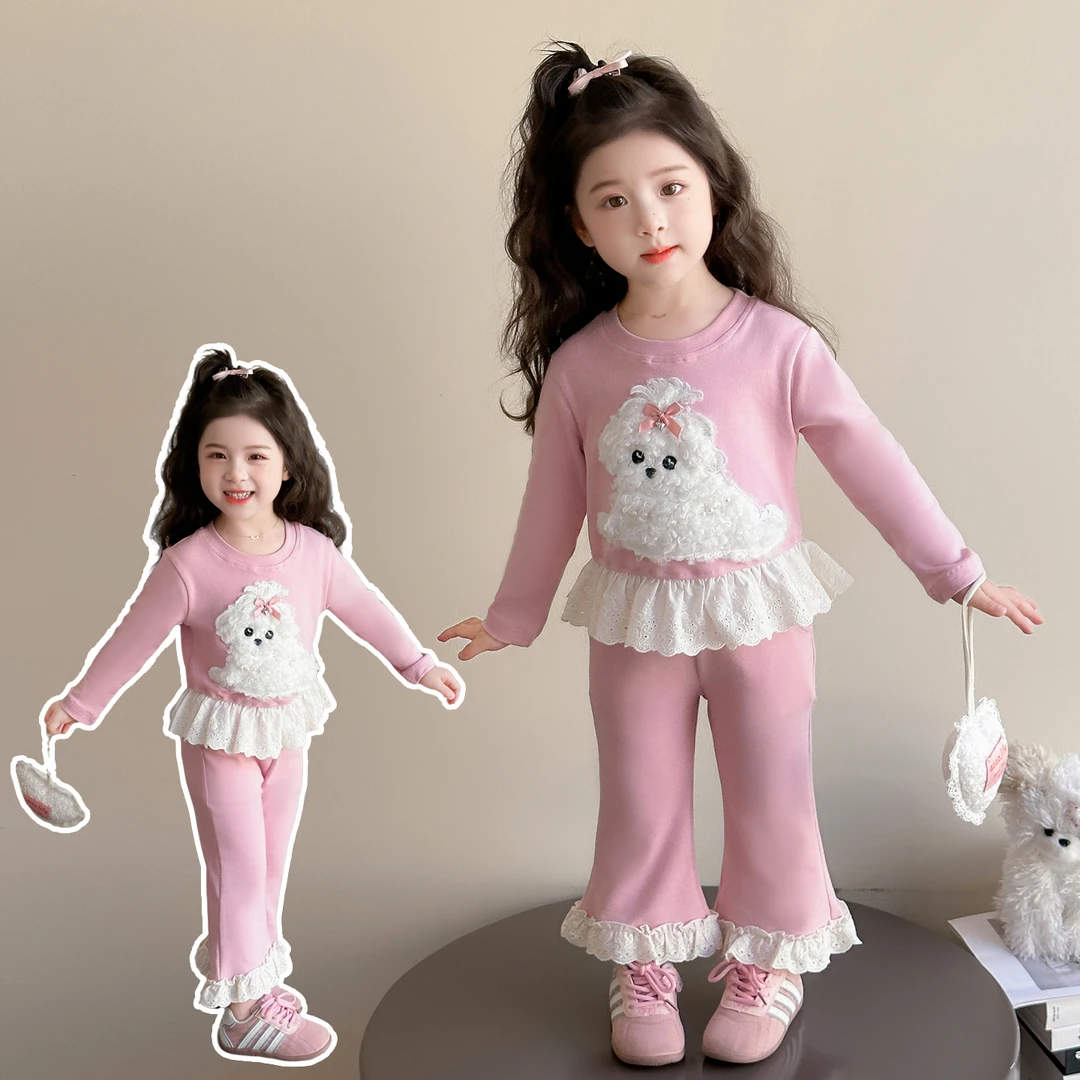 女童套装洋气甜美可爱儿童春秋季新款女宝宝休闲两件套小女孩时髦