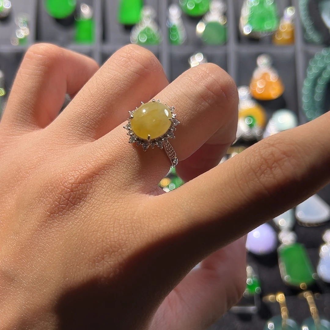 翡翠银S925镶嵌戒指