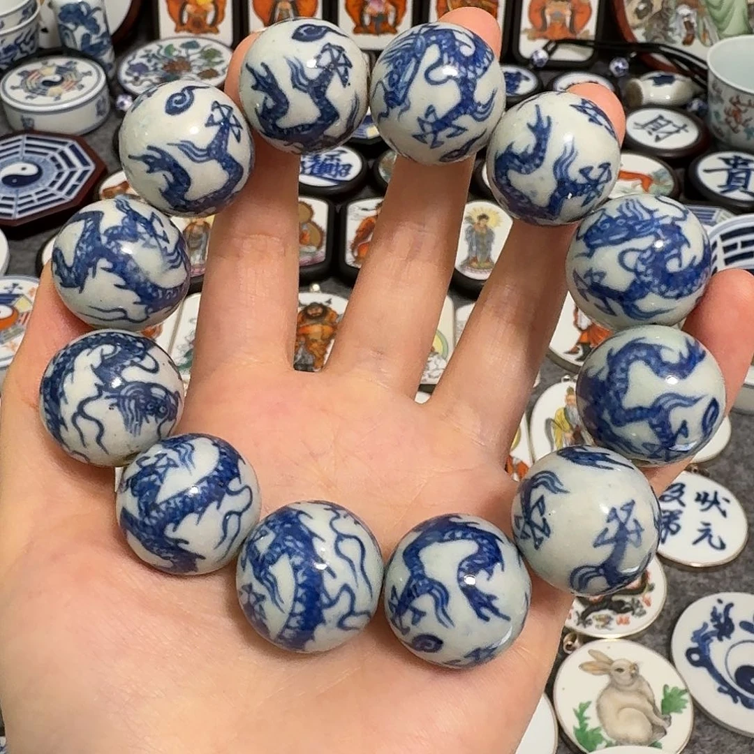 峰***ᵖ陶瓷瓷片青花龙珠2.0一颗有12颗