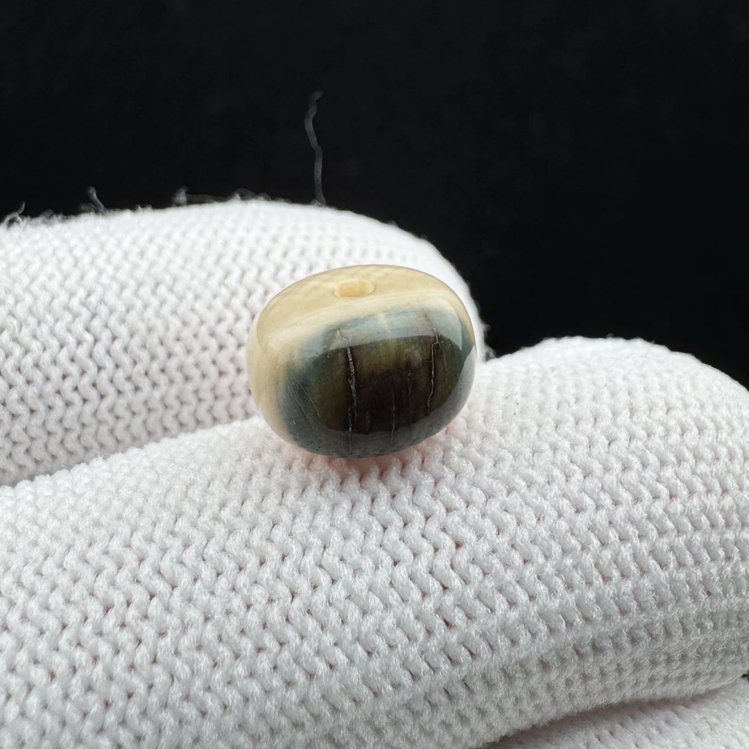 D4764天然猛犸牙精品蓝眼珠 9.7*7mm支持鉴定 假一罚四