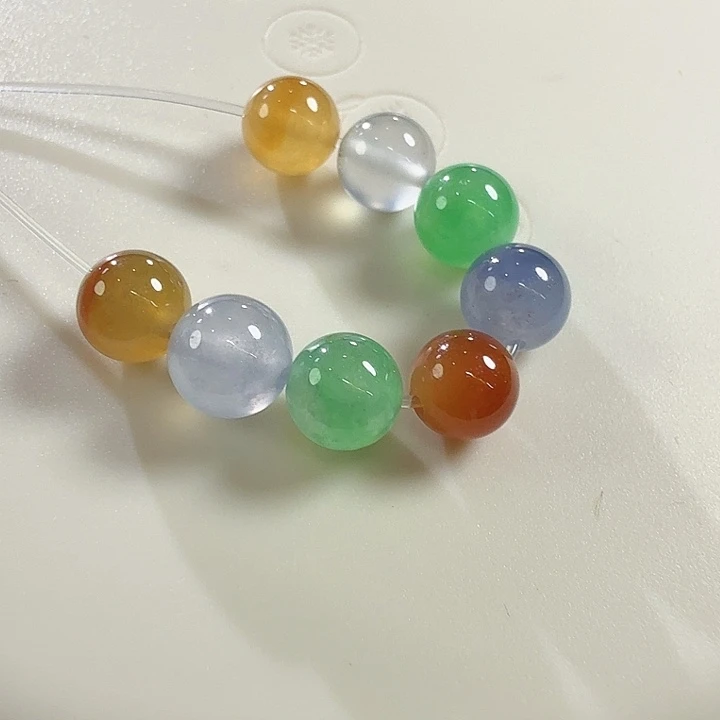 翡翠未镶嵌颈饰圆珠卡6➕