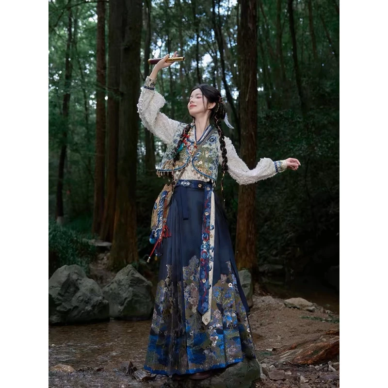 十三余小豆蔻儿[蛇沼鬼城-盗墓笔记] 马面裙套装新款汉服女夏