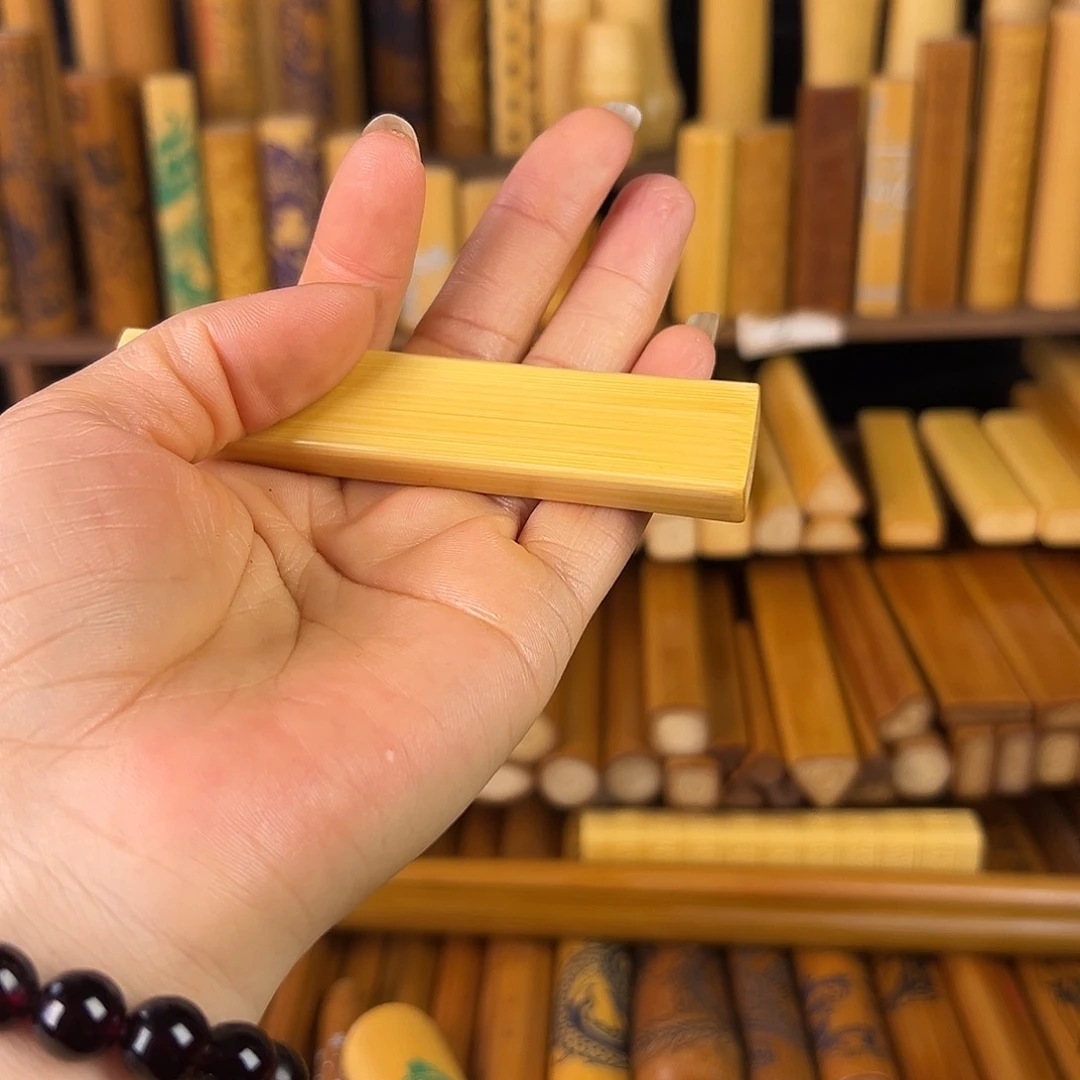 实心玉竹手把件切6长