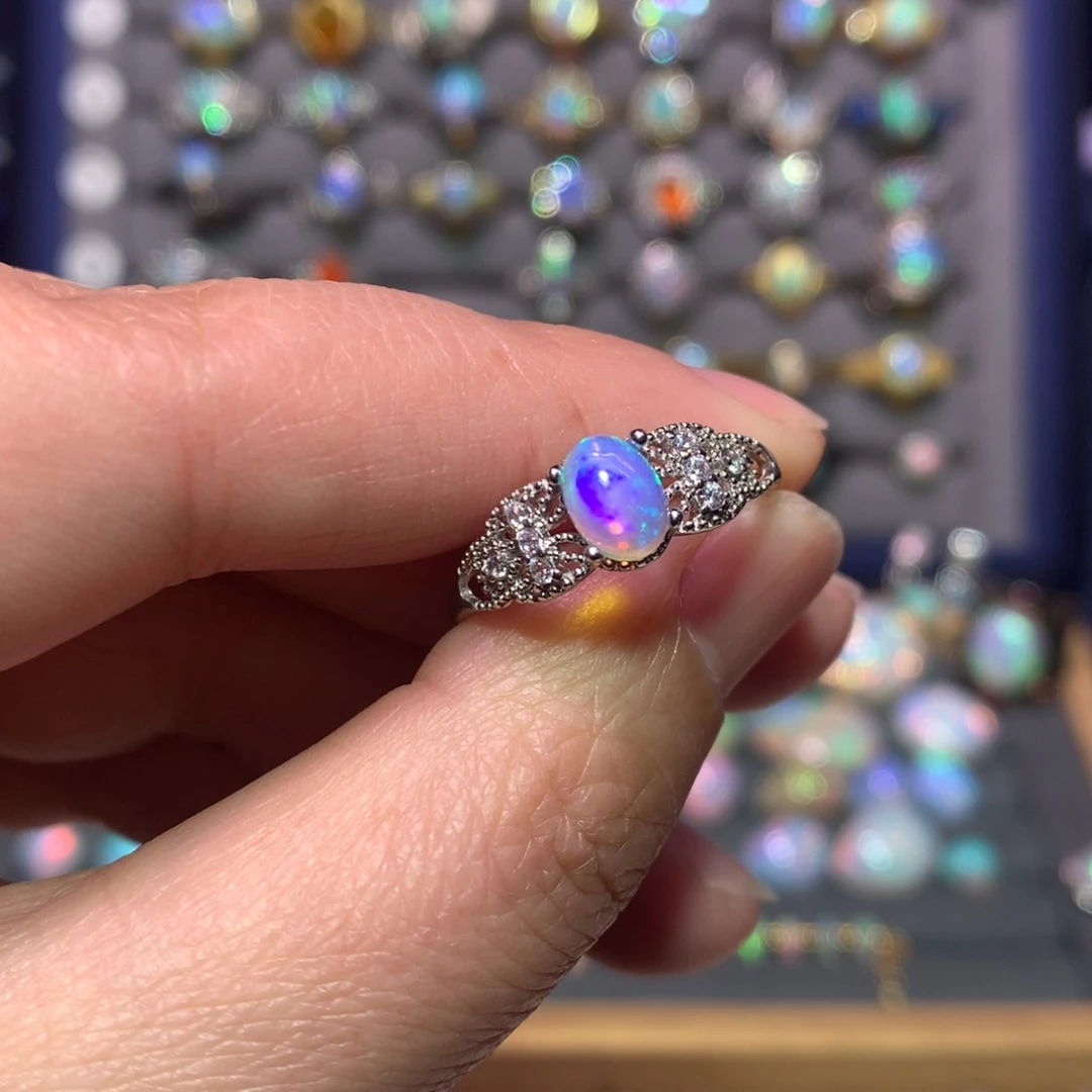 银S925镶嵌欧泊戒指款式