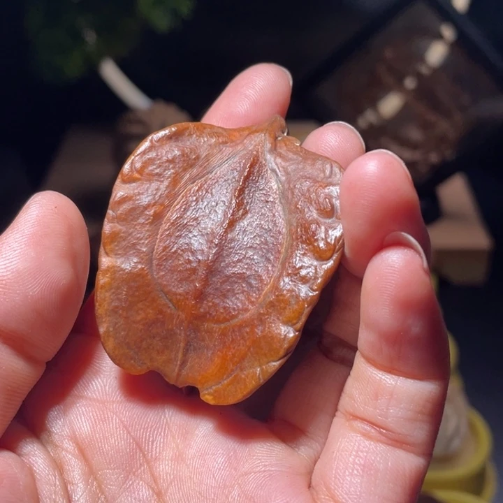 桃核吊坠单只甲骨文橄榄核