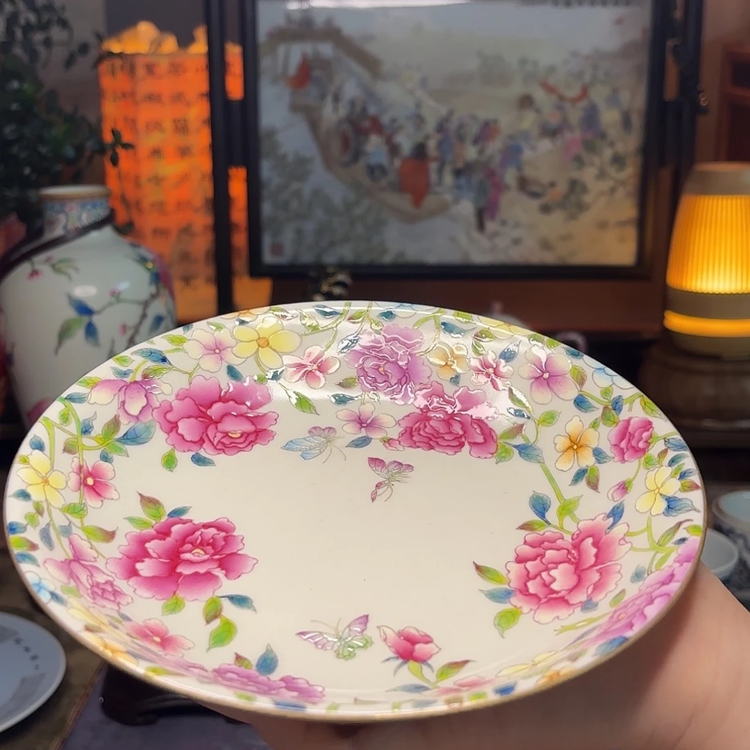 陶精工粉彩秘密花园壶承