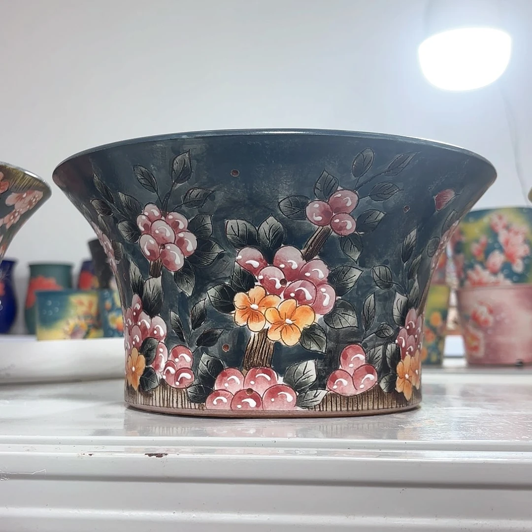 紫砂花盆手工花盆默认微瑕26/14