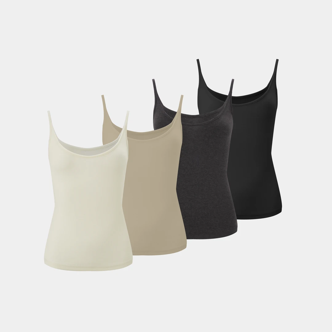 2025春夏纯色百搭吊带背心天丝醋酸羊毛U领内搭打底新款通勤修身