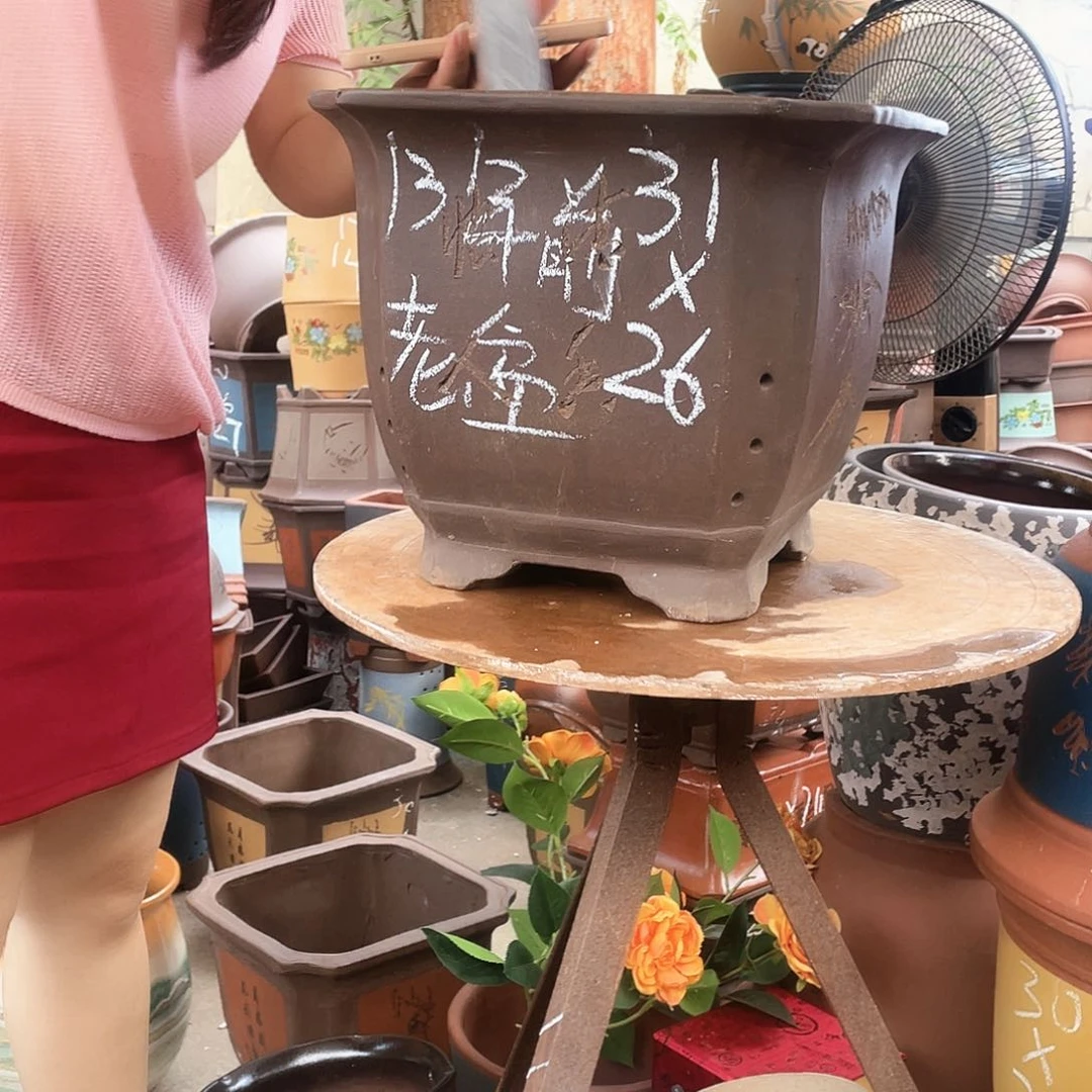 31切角四方花盆紫砂花盆