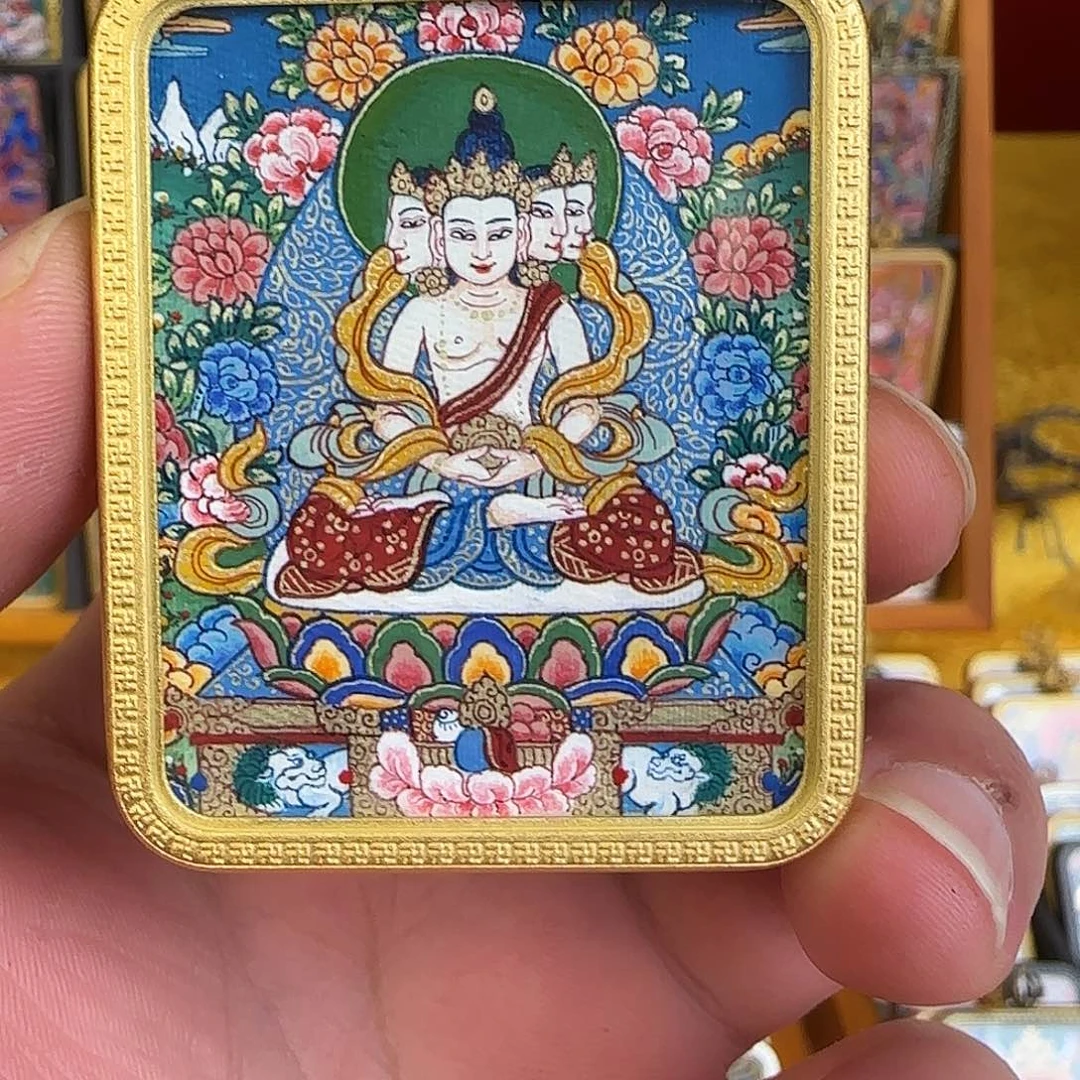 吊坠远*大日热贡纯手绘唐卡，贵罚2