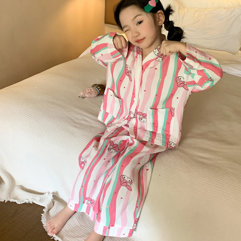 SeedMelon女童睡衣a类纯棉春秋款儿童家居服全棉宝宝长袖套装66