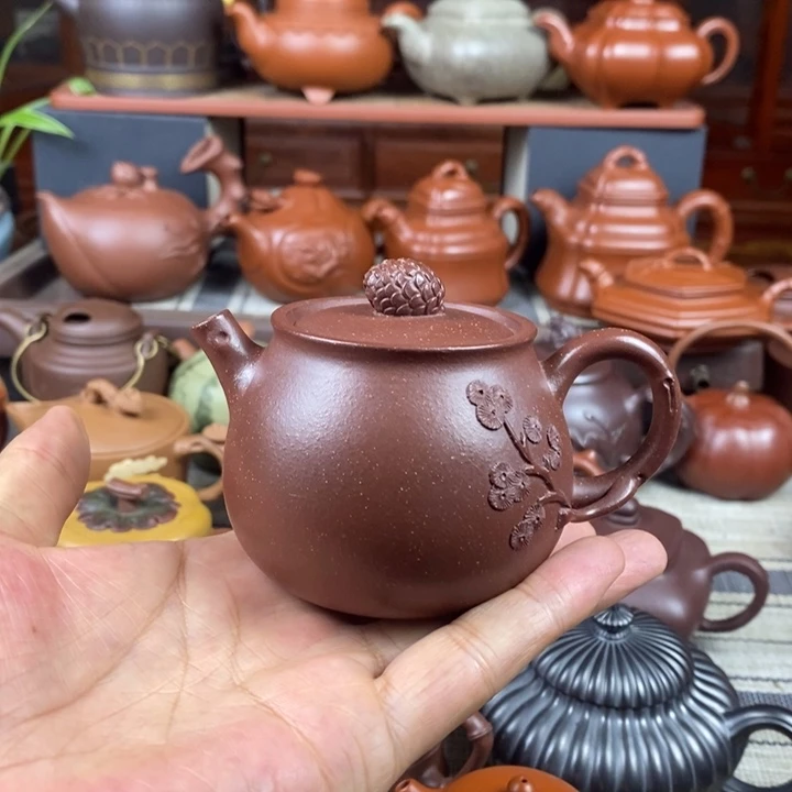 紫砂茶壶松果170Cc原矿紫金砂特价