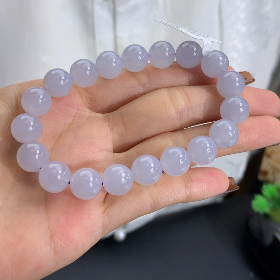 未镶嵌手串翡翠卡10冰胶淡淡紫手串