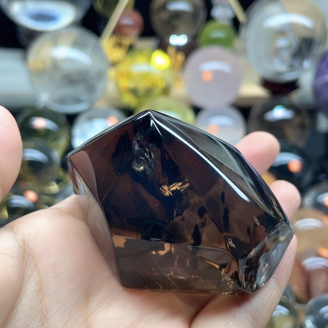 白***i珠宝半成品未镶嵌水晶茶晶原石爆彩