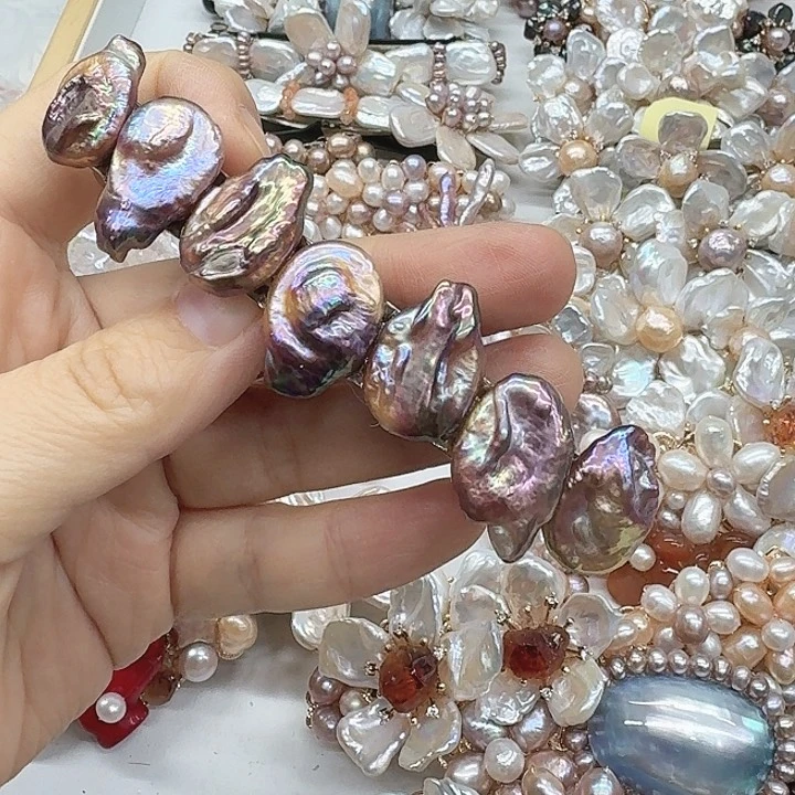 淡水珍珠发饰银S925镶嵌