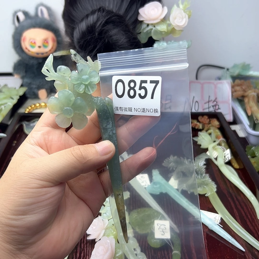 蛇纹石玉合金发饰傻*晴