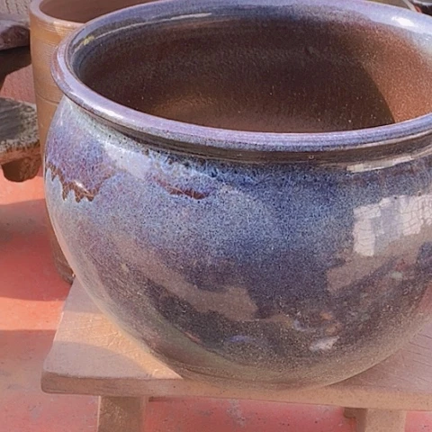紫砂花盆口27高度19瑕疵