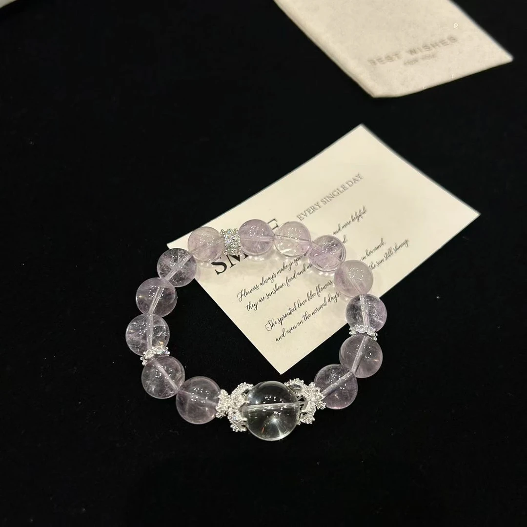 YIMI 天然水晶紫水晶手链x1391（12毫米）