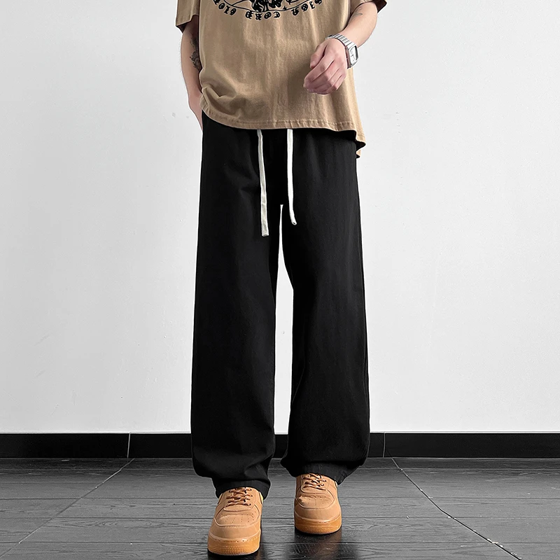 男款军工风军绿色宽松美式高街工装裤裤纯棉男款裤子直筒夏季潮流