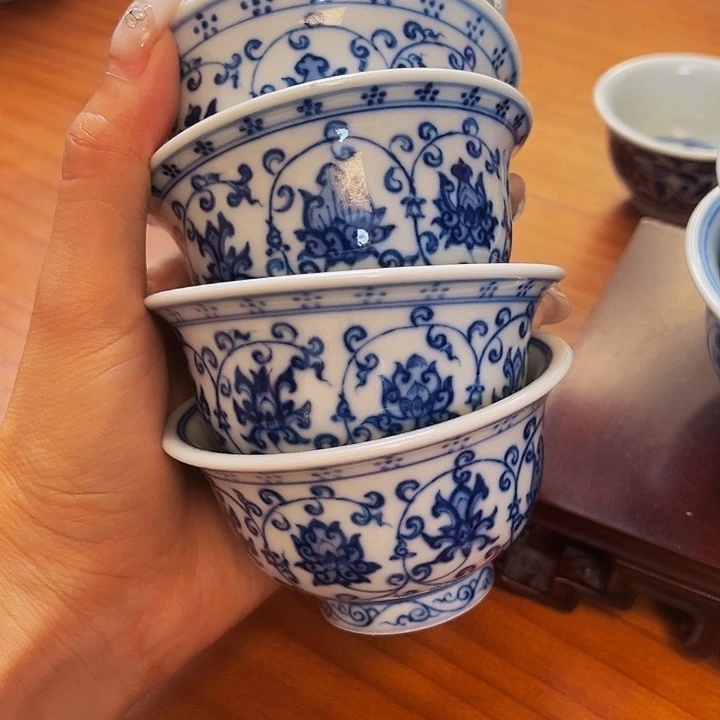 摆件看*°九曰陶手工手绘茶具