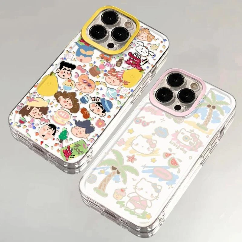 涂鸦小新KittyKitty适用华为mate70苹果16手机保护壳小米15iPhone