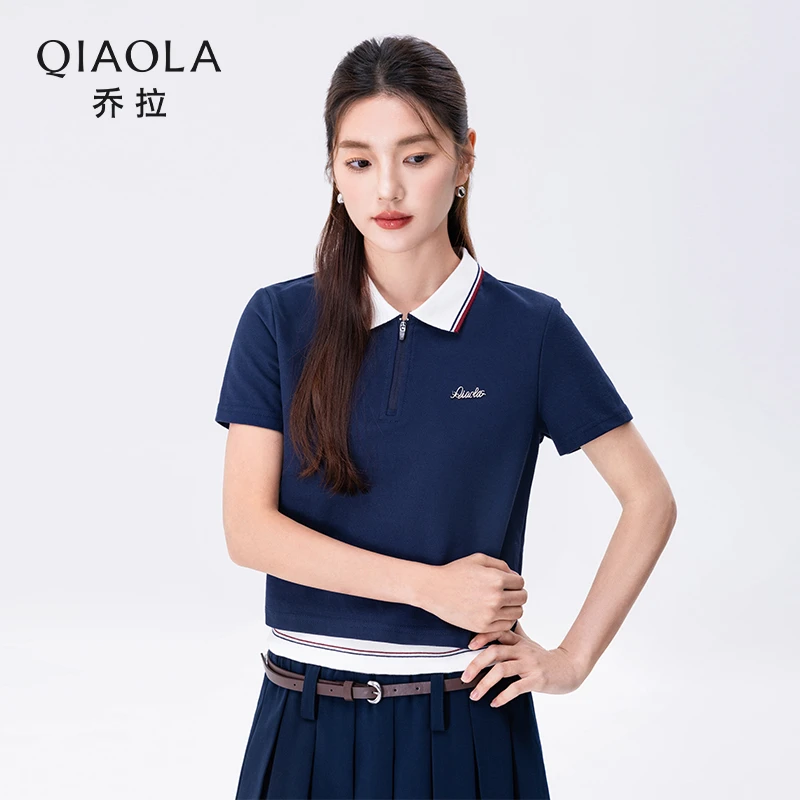 QIAOLA/乔拉【青春随笔】夏新款针织弹性青春减龄百搭时尚套装预售