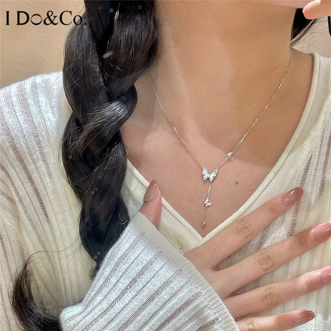 I Do&Co. 坠链均925银 拾梦蝴蝶流苏项链 高级感礼物送女友