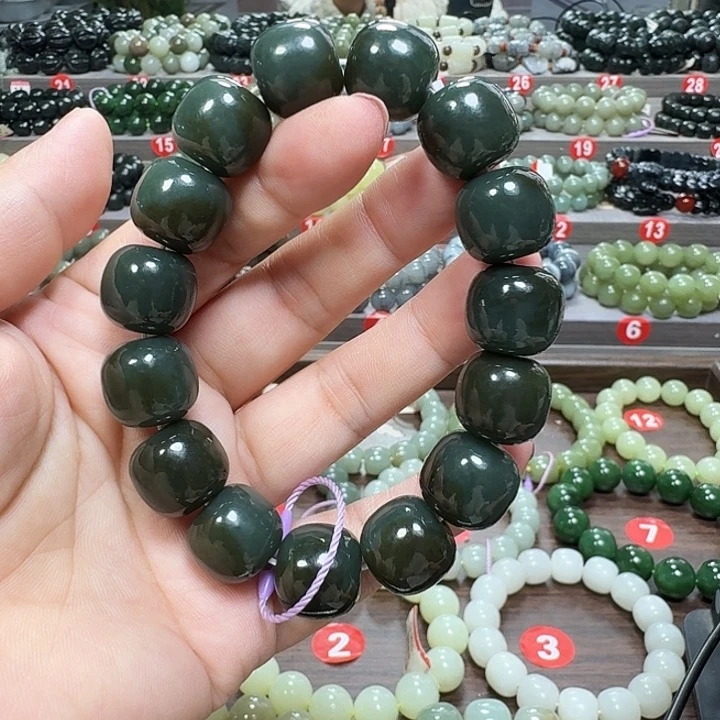 未镶嵌手链和田玉新疆且末蓝老型卡16