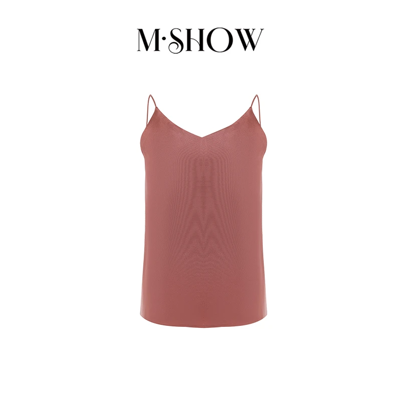 【重磅真丝】32姆米重绉V领纯色真丝吊带背心5018B