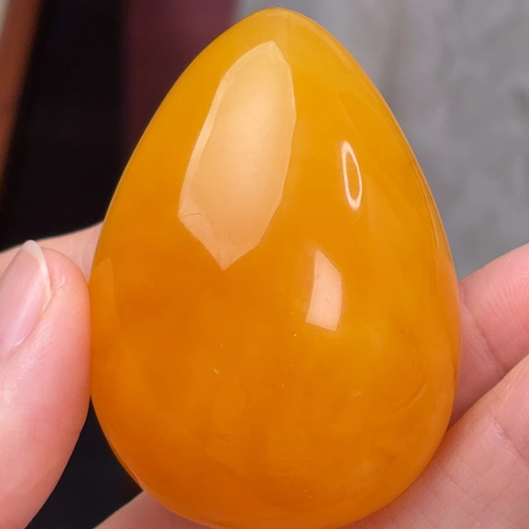 蜜蜡未镶嵌吊坠(不含链)橘红水滴