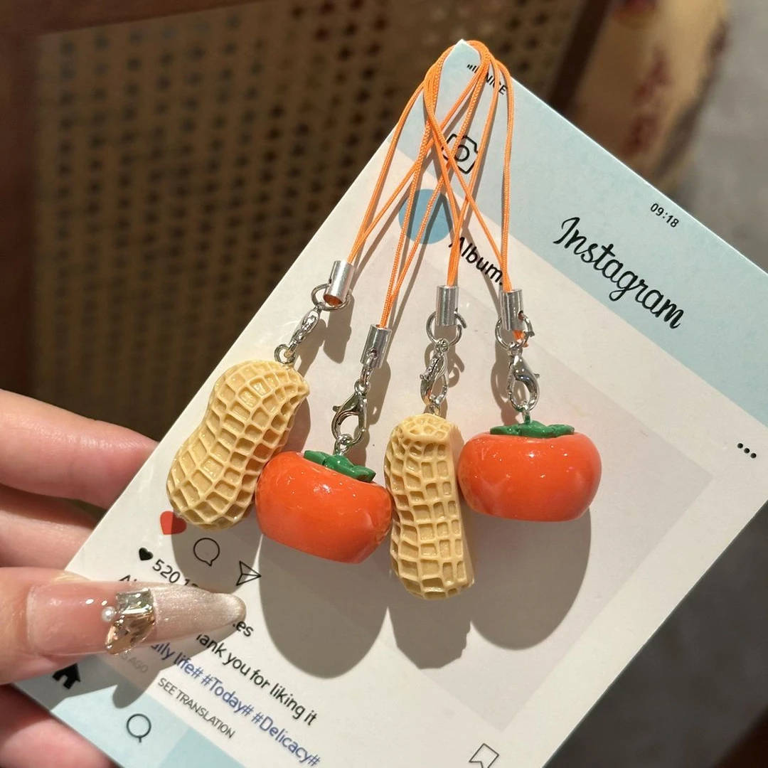 【咕噜】好事发生如意柿子招财花生钥匙扣可爱仿真趣味包包挂件