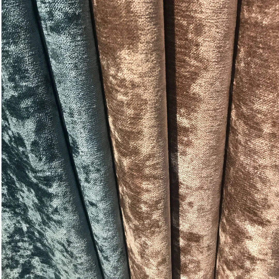 样品处理(3单片*2.64高)-冰丝雪尼尔蓝色配咖色撞色窗帘