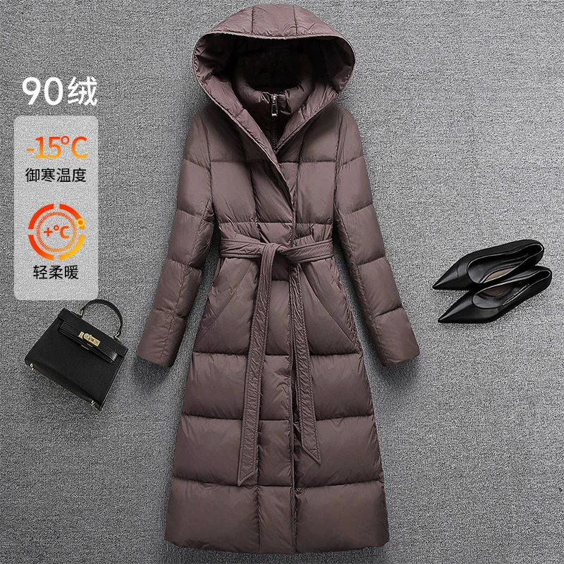 丝柏舍2025冬装新款女装设计感宽松中长款连帽羽绒服S54B2655Y