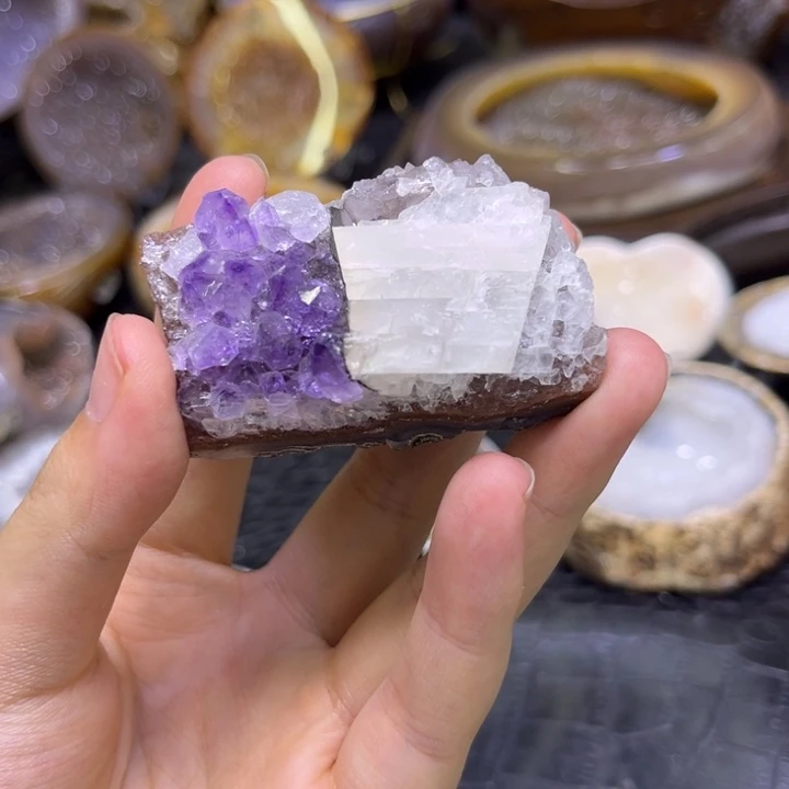 发饰未镶嵌水晶奇石紫晶块