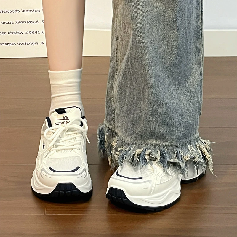 回力女鞋百搭潮流时尚情侣老爹鞋ins小众网面学生厚底休闲白鞋男