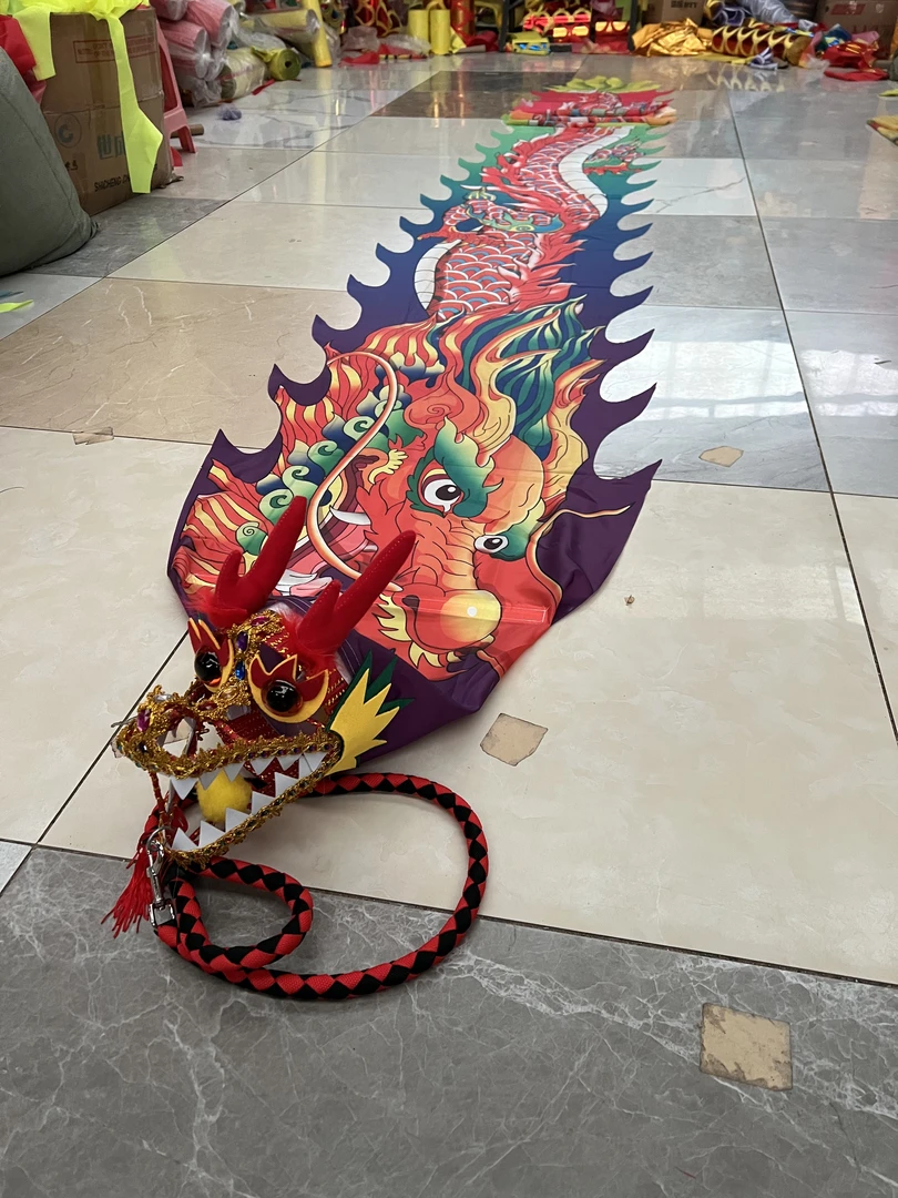 广场彩带单人舞龙彩绸中老年表演舞龙道具