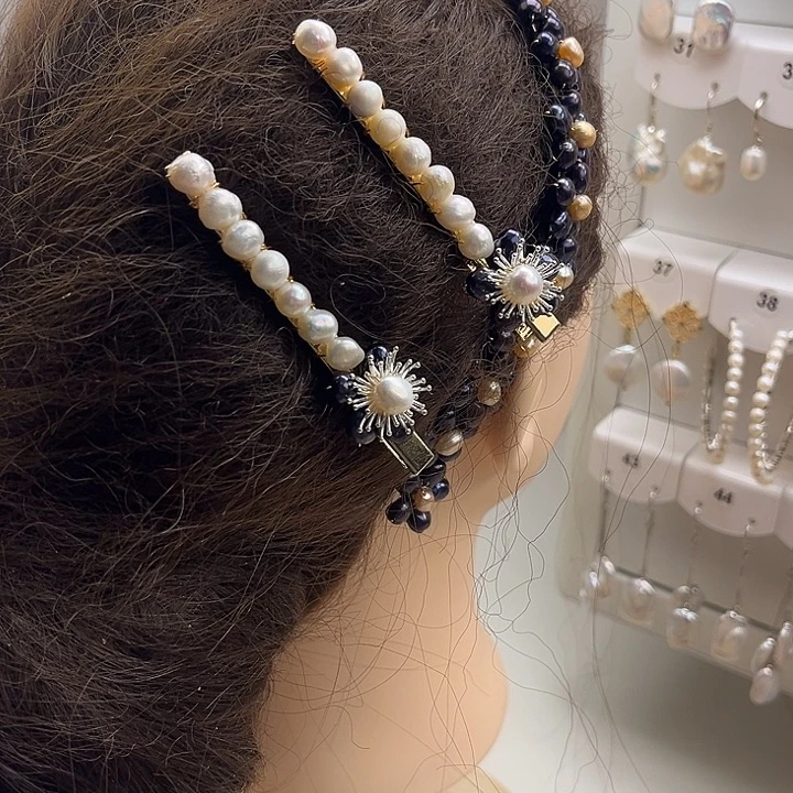 淡水珍珠发夹未镶嵌